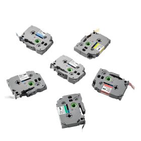 VEVOR Label Maker Tape, 6 Pack, 0.47 in / 12 mm Colored Label Maker Refills Compatible for Various Types of Brother P-Touch