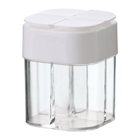 Four-in-one Sauce Sub-bottling; Creative Outdoor Barbecue Portable Transparent Seasoning Box (Color: White)