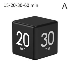 Digital Display Alarm Clock Time Management PP Cube Shape Countdown Homework Study Timer Kitchen Timers for Daily Life (Color: black, Ships From: China)
